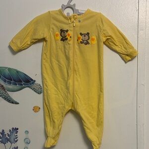 Gerber Yellow Footie with Bear and Duck Motif